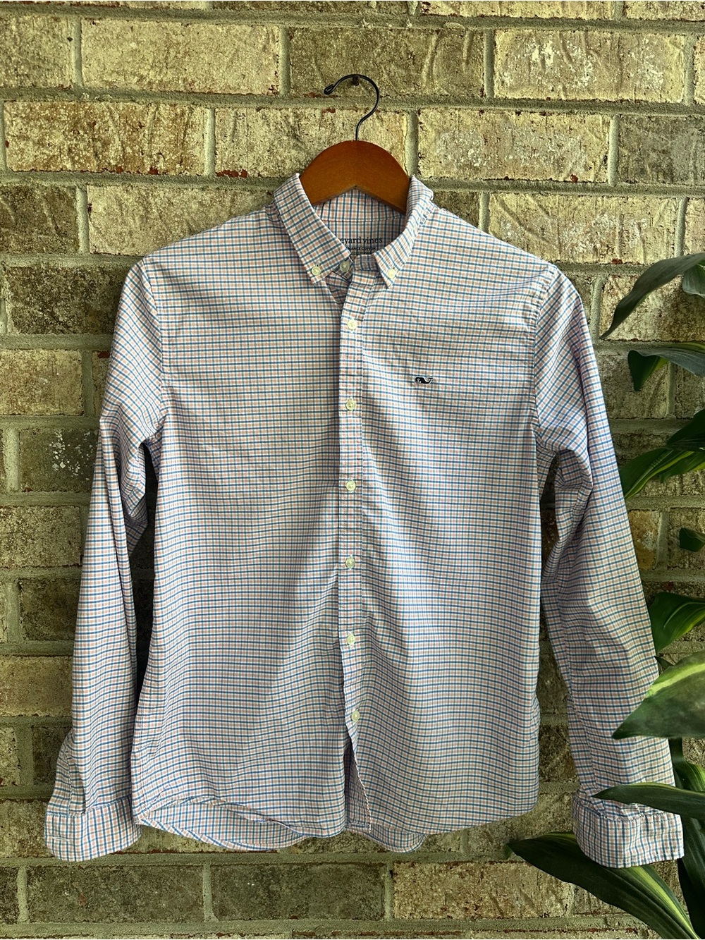 Boys Vineyard Vines Cotton Button-Down Shirt Checkered